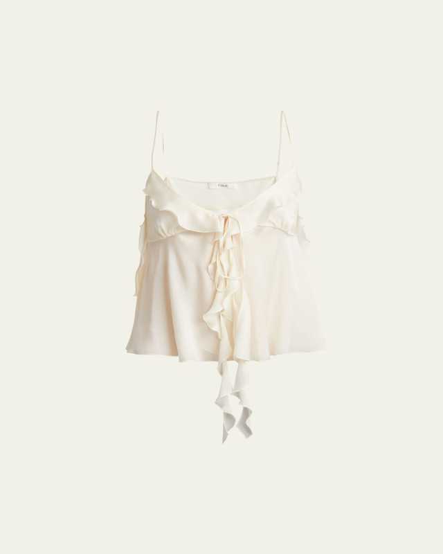 Ruffle Satin Silk Top